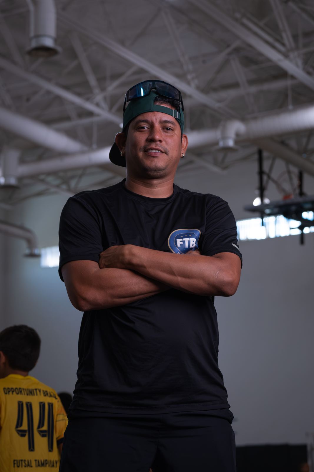 Coach portrait with a dramatic dark background